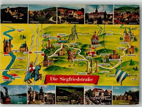 Erbach 1972 Die Siegfriedstrasse Starkenburg Amorbach Worms heppenheim