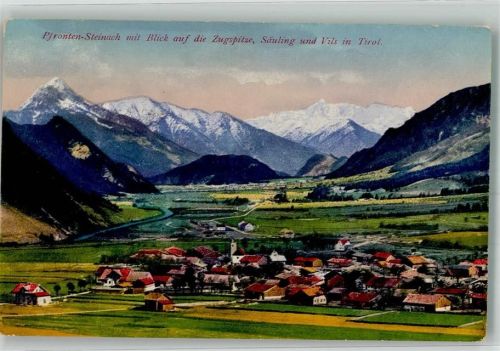 Pfronten 1917 Ortsteil Steinach mit Zugspitze Säuling und Vils in Tirol Verlag August Zerle Nr. 4449