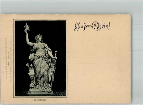 Niederwalddenkmal 1905 Skulptur Germania von Johannes Schilling am Nationaldenkmal