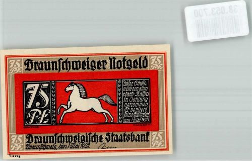 Braunschweig 1921 Gutschein über 75 Pfennig Wollmarkt