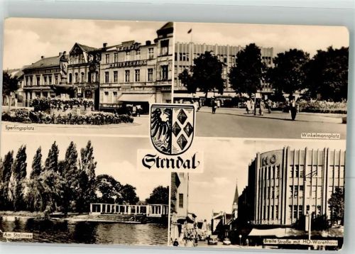Stendal Sperlingsplatz Winkelmannplatz Stadtsee Breitestraße HO-Warenhaus VEB Bild und Heimat