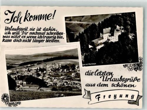 Freyung 1985 Fliegeraufnahme Schloss Wolfstein