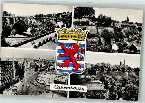 Luxembourg Wappen Brücke Pont Adolphe Burg le Bastion du St.Esprit Avenue de la Liberté