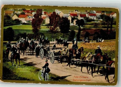 1910 Feld-Artillerie Stellungswechsel Fahrrad