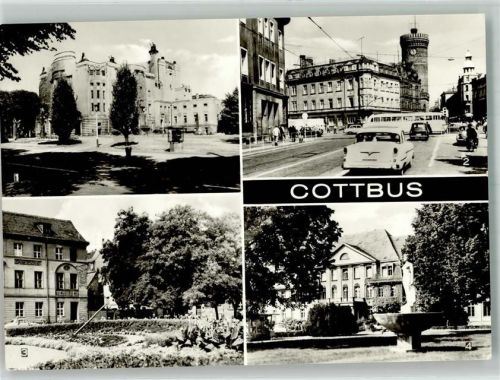 Cottbus Stadttheater Ernst-Thälmann-Platz Sonnenuhr Bezirkskrankenhaus Fotograf Darr VEB Bild und Heimat