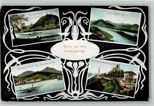 Königswinter 1915 Burg Drachenfels Plantean Siebengebirge Feldpost WK I