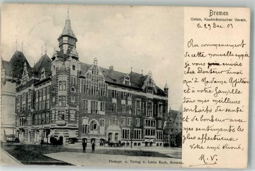 Bremen 1903 Union Kaufmännischer Verein Fotograf Louis Koch