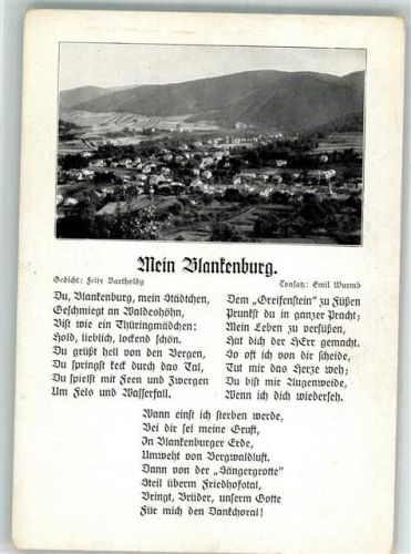 Bad Blankenburg Lied mein Blankenburg