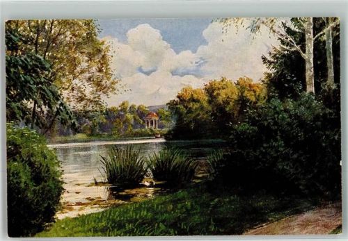 Bad Elster Am Gondelteich m. Floratempel Künstler Karte No. 3249