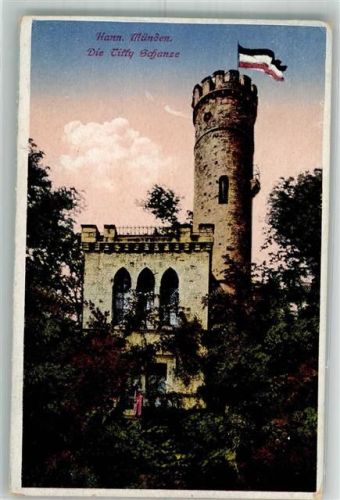 Hann. Münden 1931 Schwarz-Weiß-Rot Fahne Titty Schanze