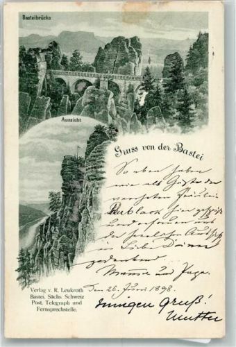 Bastei 1898 Basteibrücke