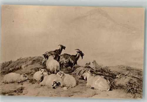 sign. Cooper, Sidney Landscape with Sheep and Goats