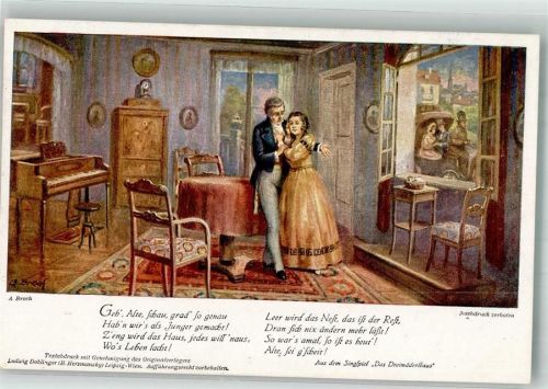 sign. Broch Szene aus Das Dreimäderlhaus von Franz Schubert Bunte Reihe Nr. 75
