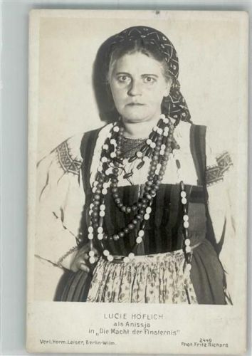 1918 Portrait von Lucie Höflich als Anissja in Die Macht der Finsternis Fotograf Fritz Richard Verlag Hermann Leiser 2449