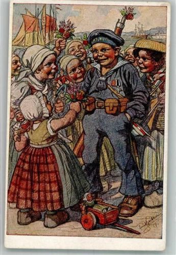 Uniform Kinder Künstlerkarte Nr. 38 Verlagsanstalt Siegfried Bäcker