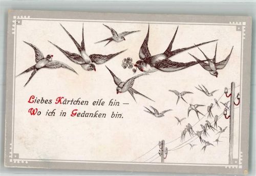 Vögel mit Glücksklee lassen sich auf einer Überlandleitung nieder S.V.D. Serie 3289/6