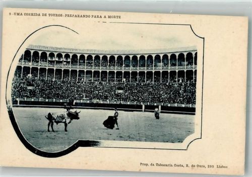 Lisboa Vorbereitung des Stieres auf den Tod in der Arena Ort lt. Verlag