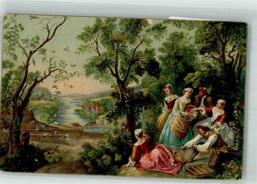 Paris sign. Lancret, Nicolas Frühling Nr. 29463 Serienkarten Jahreszeiten
