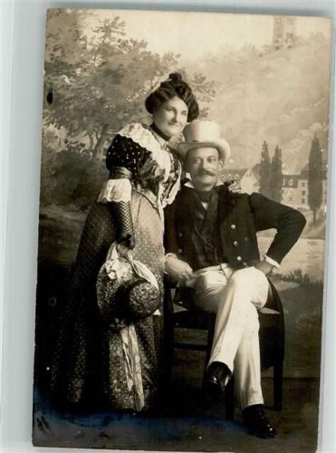 Weißenfels 1912 Junges Paar im Fotostudio Ort lt. Stempel