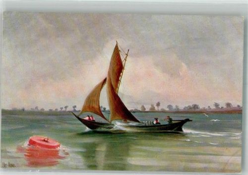 Marinegalerie Serie Nr. 264 Milchever auf der Elbe sign. Rave