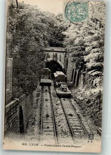 Lyon Bergbahn Croix-Paquet Briefmarke Bildseite