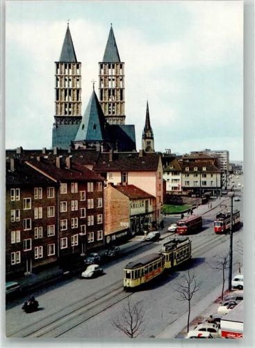 Kassel Kurt-Schumacher-Straße mit Martinskirche Straßenbahn Fotograf Fritz Menzel