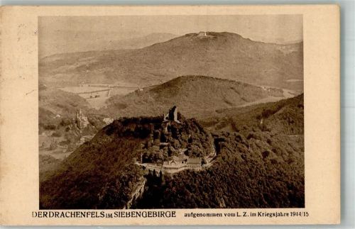Königswinter 1921 Drachenfels Fliegeraufnahme 1914/1915 Ort lt. Stempel