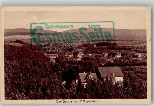 Bad Sachsa Panorama des Ortes Verlag Stengel & Co. 41041 Werbung Guthmann's Cosmos-Seife
