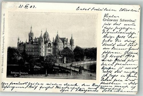 Schwerin 1903 Foto Fritz Heuschkel Schloss
