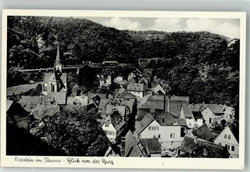 Eppstein Panorama des Ortes mit Kirche St. Laurentius Verlag Emil Hartmann Nr. 4452