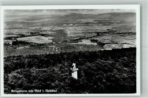 Fellbach 1939 Fliegeraufnahme des Kernenturmes mit dem Remstal