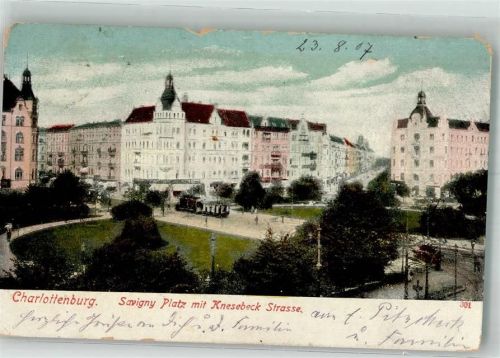 Charlottenburg 1907 Straßenbahn Savigny Platz Knesebeck Straße