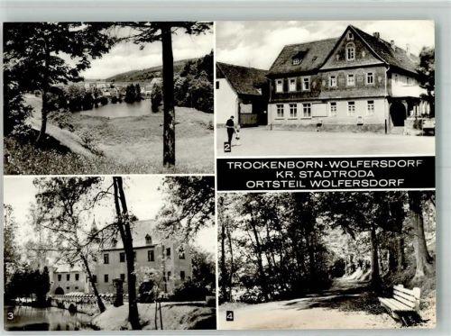 Wolfersdorf HO-Gasthaus Schüsselgrund Schloss Fröhliche Wiederkunft Weg zum Waldbad Fotograf Stöhr VEB Bild und Heimat