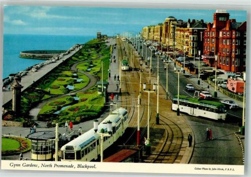 Blackpool North Promenade Gynn Gardens Straßenbahn Auto