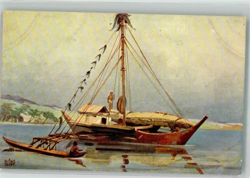 sign. Rave Eingeborenenboot mit Ausleger von den Marschallinseln Marine-Galerie Nr. 122