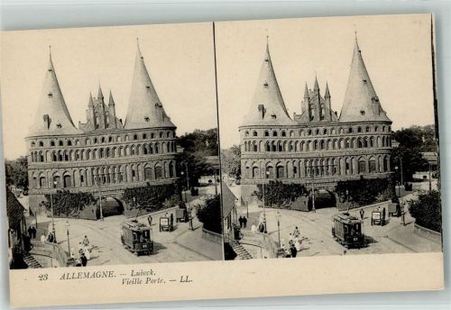 Lübeck Holstentor Allemagne Lubeck Vieille Porte Straßenbahn