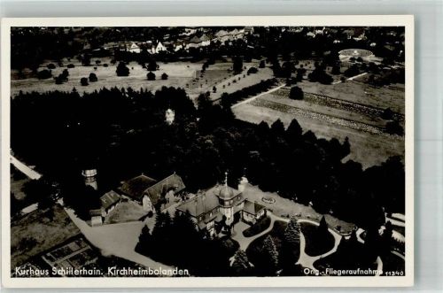 Kirchheimbolanden 1938 Fliegeraufnahme des Kurhauses Schillerhain mit Brunnen