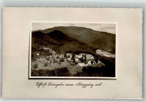 Schliengen 1937 Fliegeraufnahme vom Schloss Bürgeln mit Hochblauen