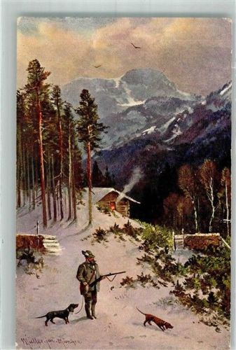 1906 Dackel Jäger Winter Erika Nr.3011