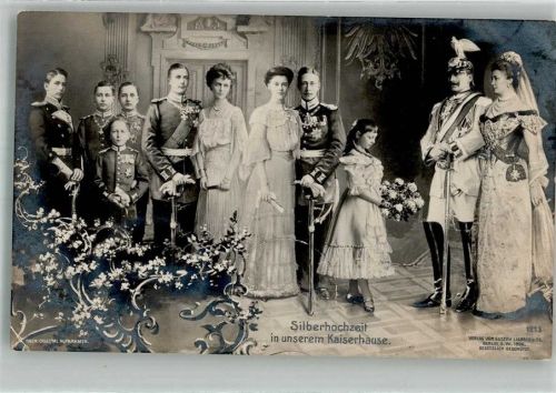 1906 Silberhochzeit im deutschen Kaiserhaus mit Familie des Kaiserpaares Verlag Gustav Liersch & Co. 1213
