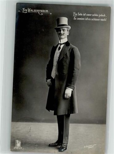 1909 Operette Ein Walzertraum Edel gekleideter älterer Herr Fotograf Schmoll Nr. 2184/3