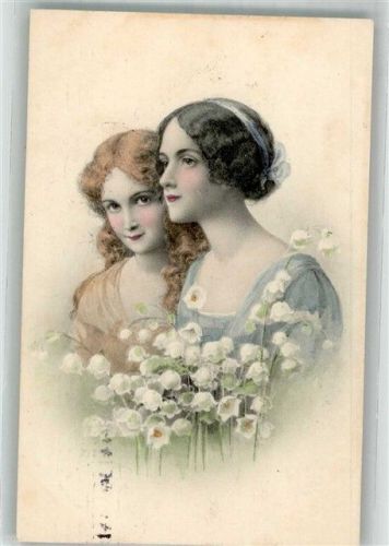 1912 Portrait zweier jungen Frauen Verlag M. Munk Nr. 656 Maschinenstempel
