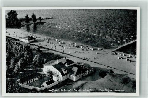 Ueckermünde 1940 Fliegeraufnahme vom Strandbad