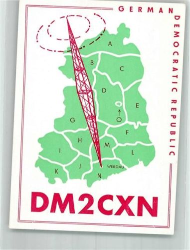Werdau Karte der DDR mit DM-Stationen DM2CXN Plauensche Straße