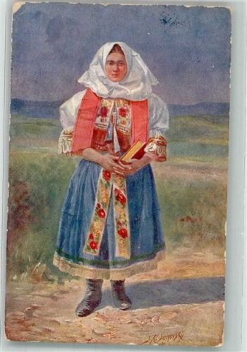 Pistyan sign. Janovsky Jan Karel Volkstracht beim Kirchgang