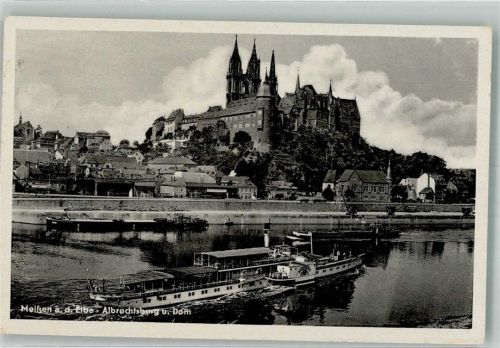 Meißen Raddampfer vor Albrechtsburg und Dom Verlag Brück & Sohn Nr. 28233