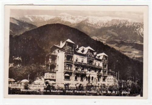 Fotokarte von Semmering. Hotel Pension Wallner gelaufen am 21.02.1941. Kleine Beschädigung linker Rand, sonst gut erhalten.