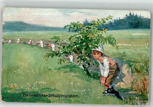 Ein friedlicher Schützengraben K.D. Feldpostexp. d. 9. Landw. Div.Hirte