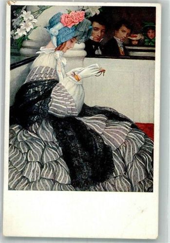 sign. Betts, Anna Lesende elegante junge Frau Hutmode Nr. 378