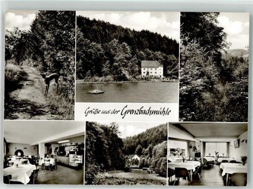 56593 W5453 Horhausen Westerwald Foto AK Hotel Pension Cafe Grenzbachmühle